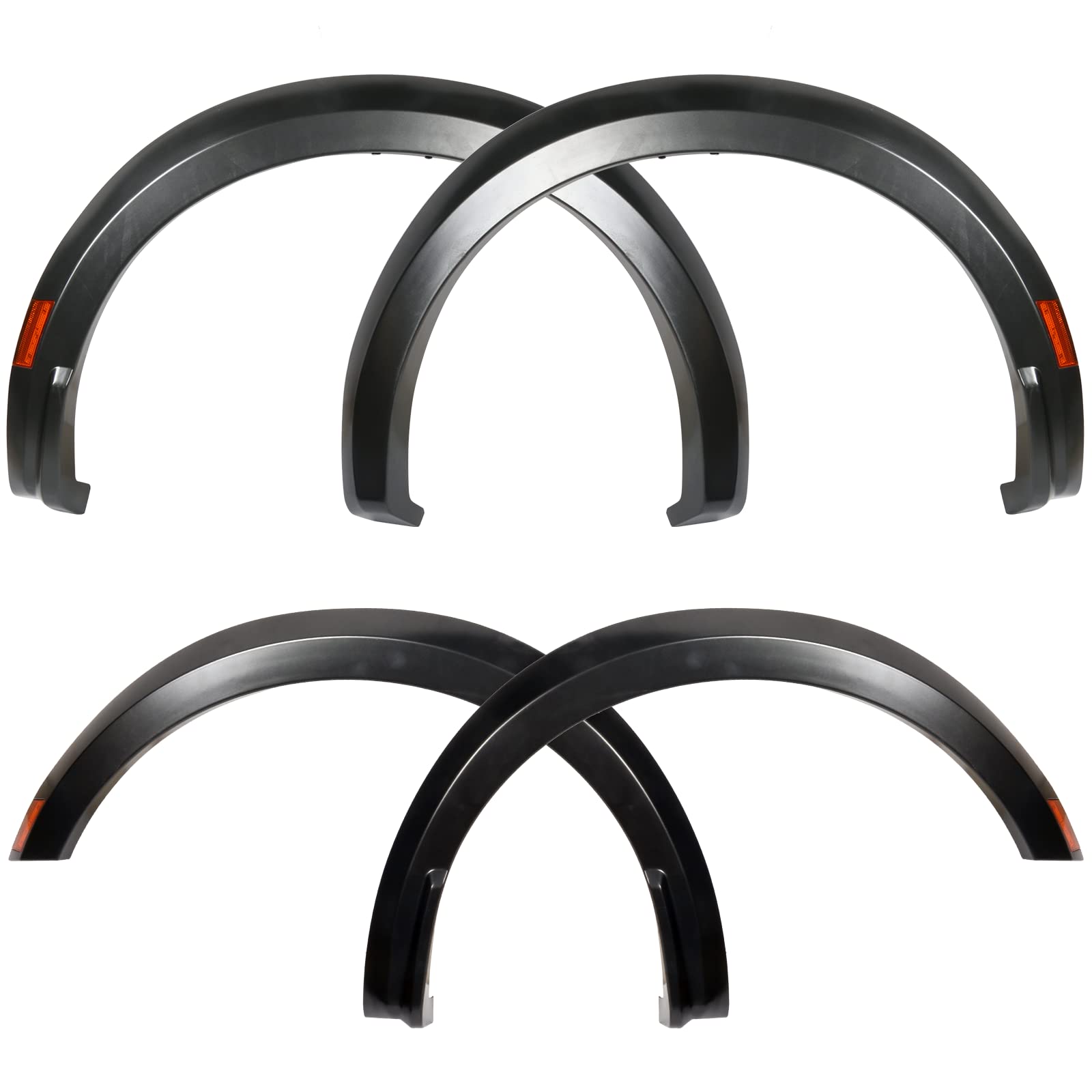 Matte Black R‑Style Fender Flares For 2021‑2024 Ford F‑150 – Protective PP Polypropylene Mud Guards