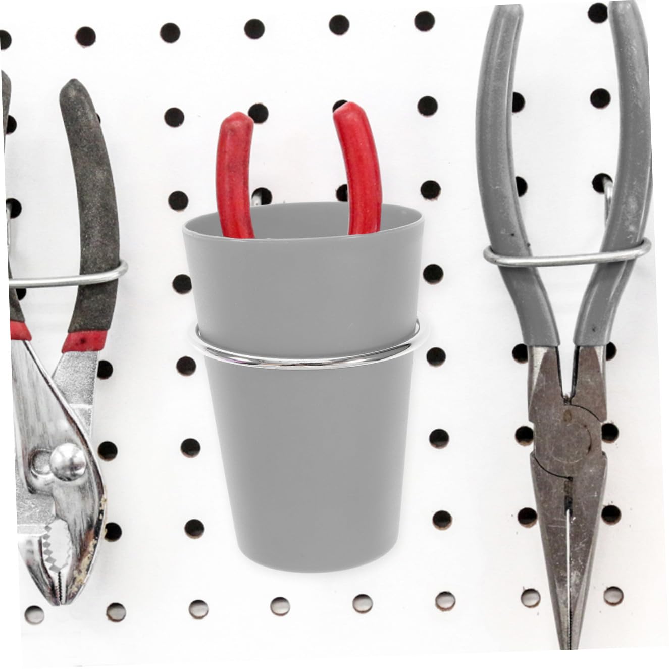 Cabilock Set di Ganci per Pannelli Forati in Acciaio Inox, 170 Pezzi | Argento, Forme Arrotondate Assortite, per Garage e Negozi, Accessori per Organizer da Parete Forata