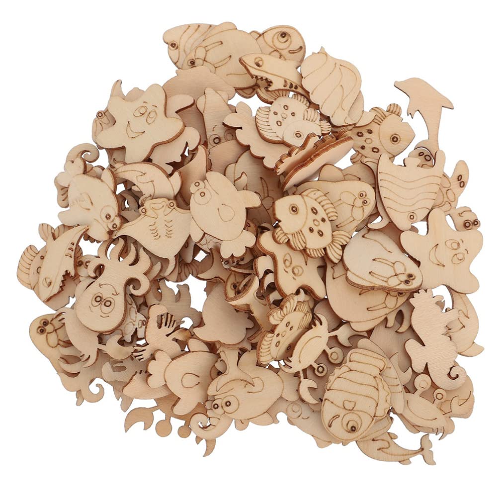 Amosfun Lot De 3 Découpes En Bois Sur Le Thème De Locéan Décorations Danimaux Pour Aquarium Projets 200 Pièces X 3