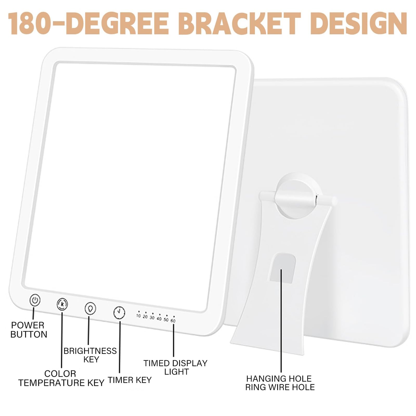 BAIFULAI Tageslichtlampe 15000 Lux, Lichttherapielampe UV-Frei Therapielicht, LED Daylight Lampe, 3 Farbtemperaturen, 4 Helligkeitsstufen Timer, Touch-Control, Sonnenlicht Lampe für Zuhause/Büro