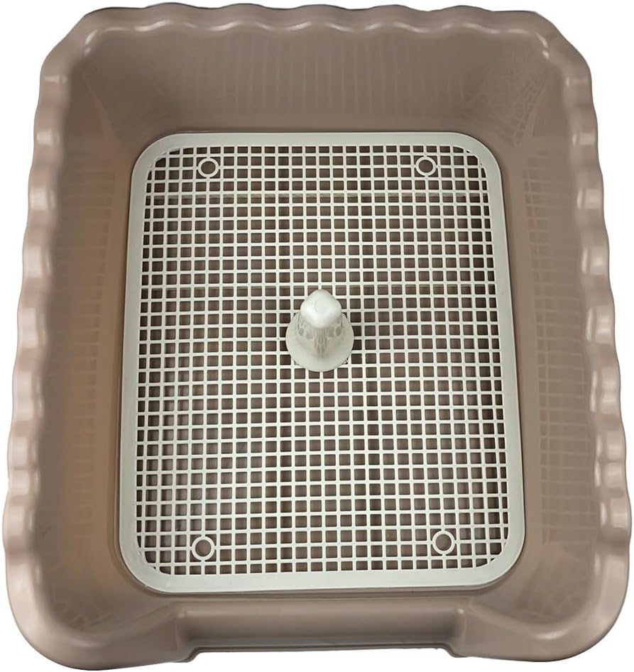 Lutema Indoor/Outdoor Training Dog Potty Tray for Small and Medium Puppies Litter Boxes in (Beige)