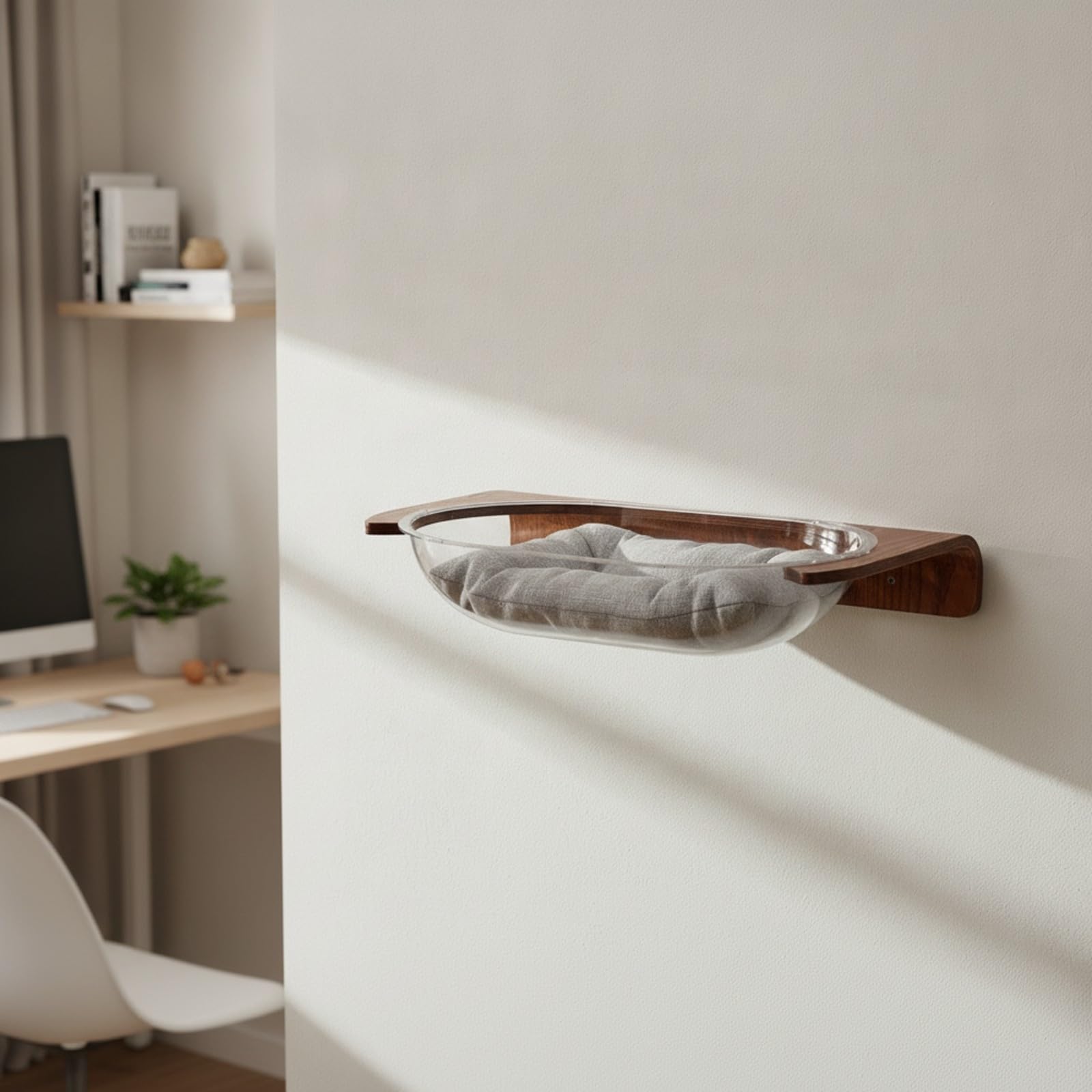 Harilla Repisa Pared para s Transparente, Estante para s con Cápla, Estable, Mueble, partamentos Pequeños, Negro