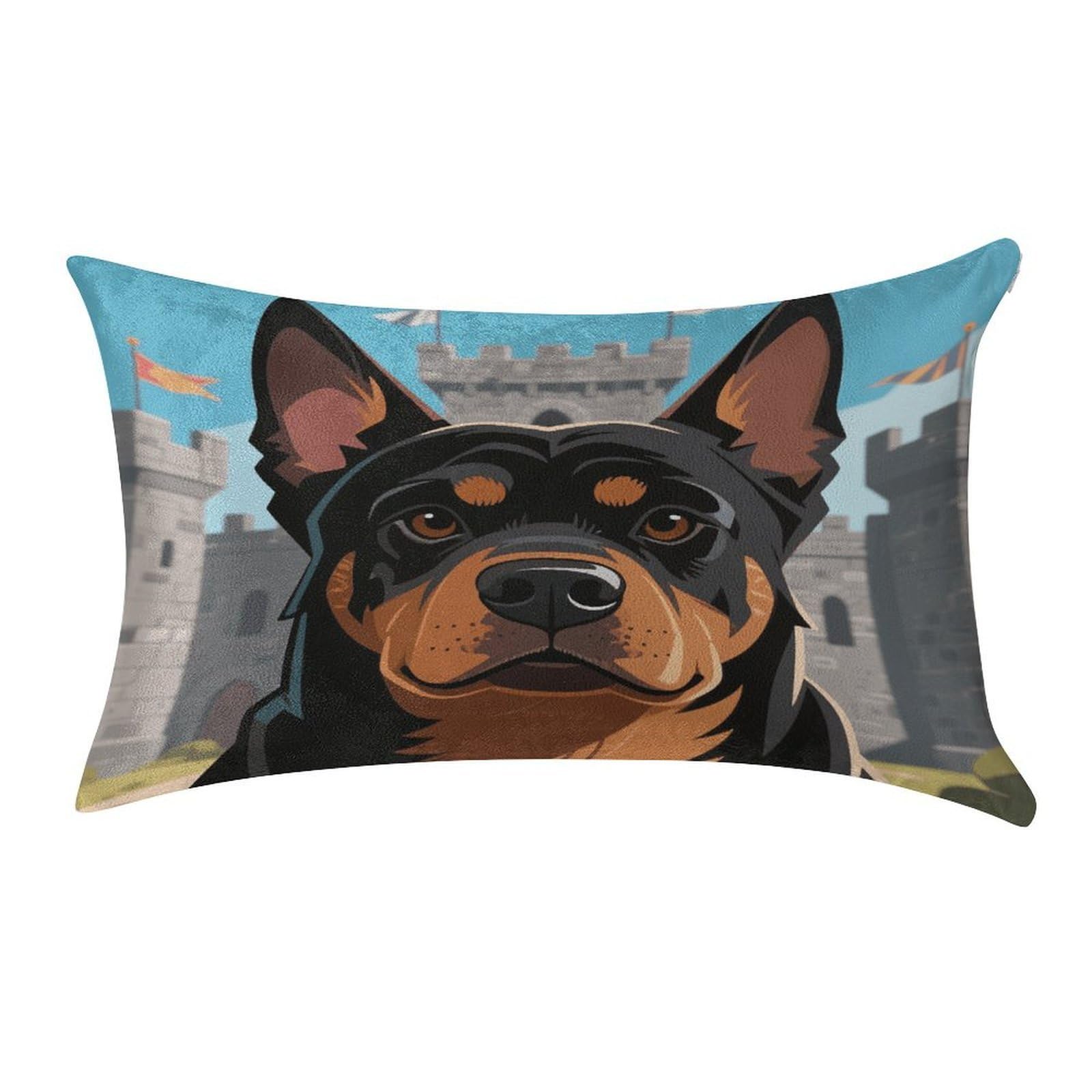 VstaDank Rottweiler Throw Pillow Covers for Bed Pillow Shams Zipper Velvet Pillow Cases Cozy Cushion Cover Soft Pillow Protectors for Car Home Decor Pillowcases 12 "×20 "