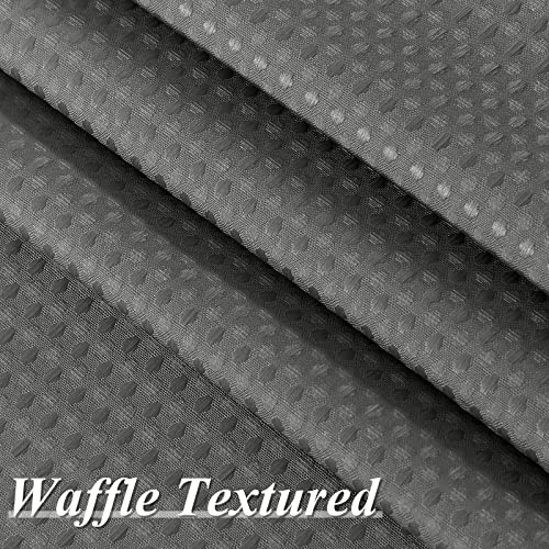 Grey Morden Shower Curtain With Liner, Grey An White Ombre Waffle Weave Textured Heavy Duty Hotel Style Gradual Shower Curtains For Bathroom Washable, 72X72 #TOP3