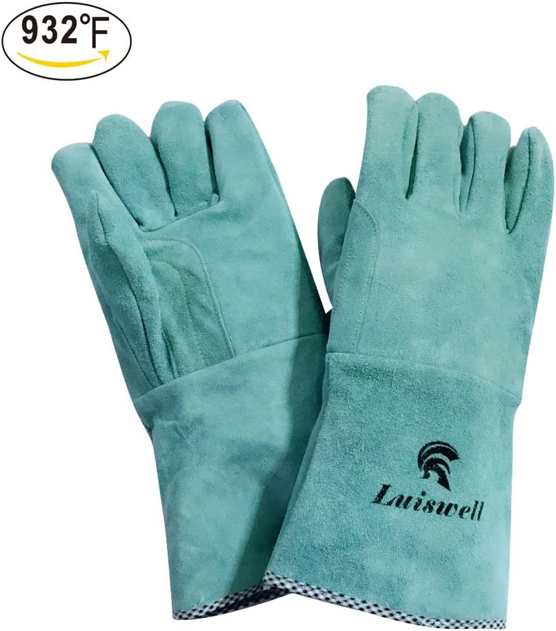 Luiswell 8001 Welding Gloves Premium Cowhide Leather for Tig/Mig/Stick Welders, 14 Inch