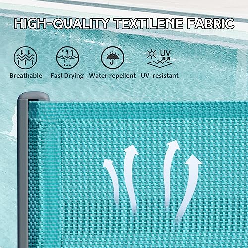 Domi Outdoor Living LLFT0588-LBT Domi Pool Lounge Chairs Set Of 3, Adjustable Aluminum Outdoor Chaise Lounge With Wheels Patio Lounge Chairs thumb #2