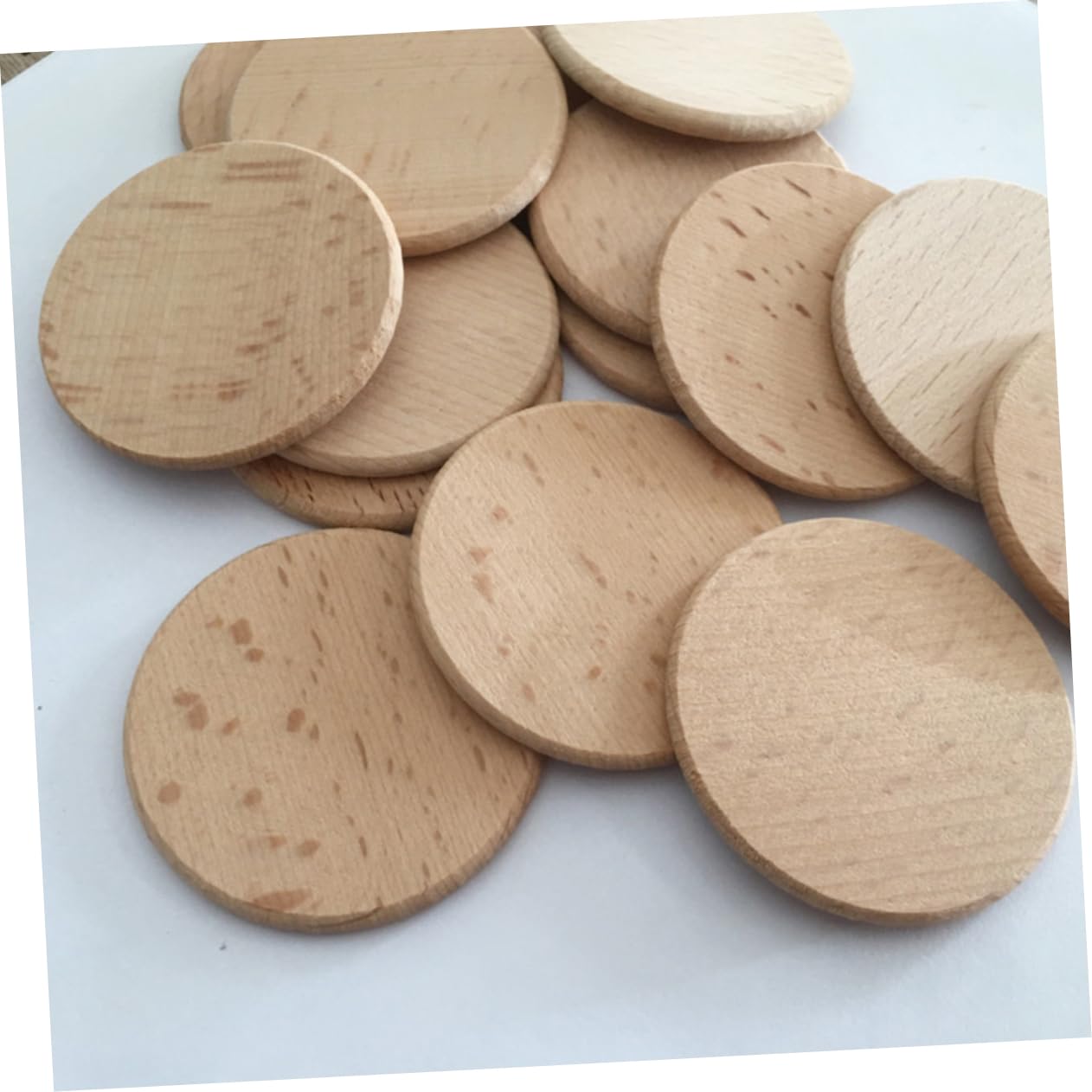 SHINEOFI 120 Stück 3,8cm Runde Holzscheiben ohne Loch zum Bemalen Basteln Gestalten