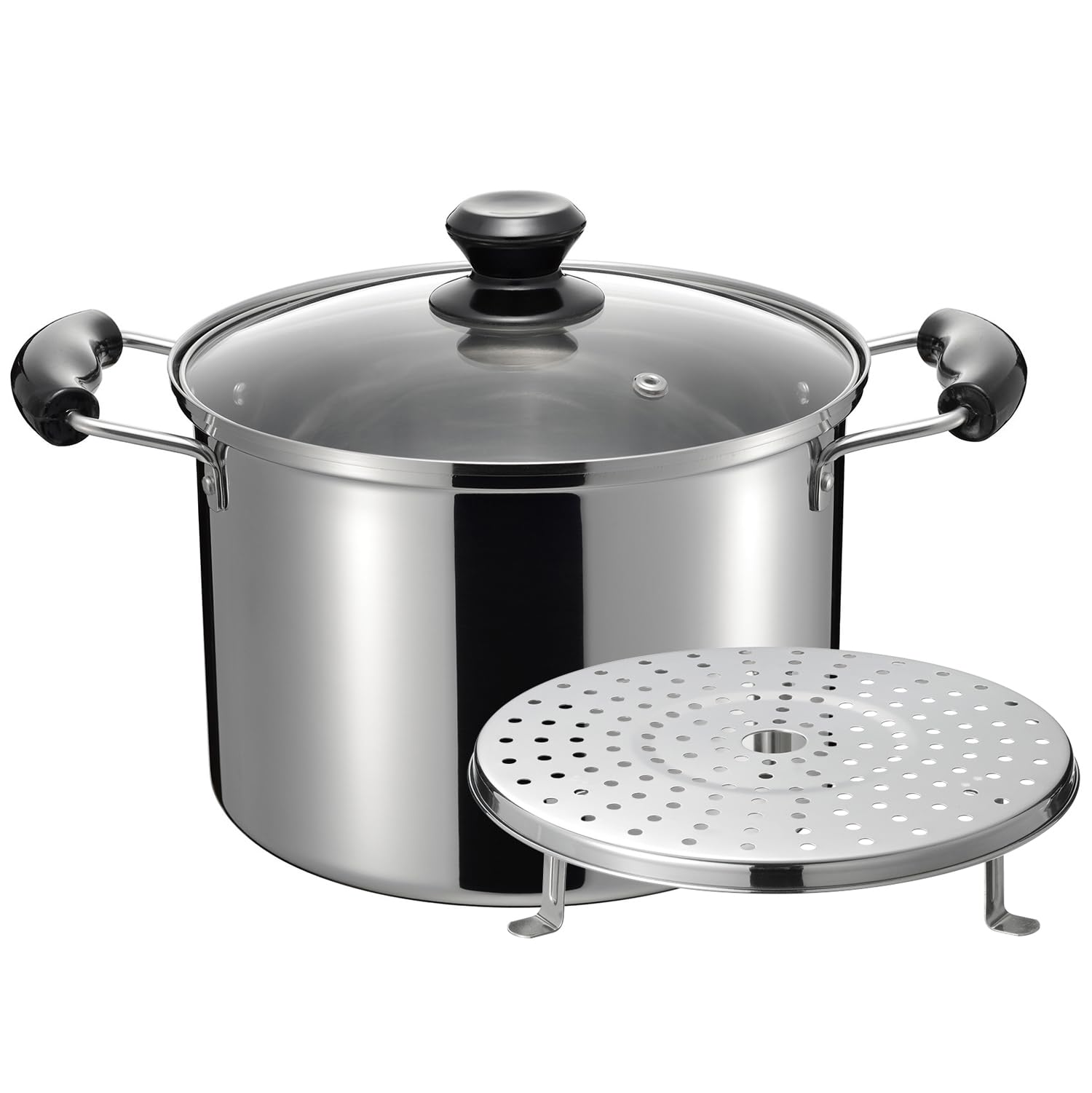 ステンレス 両手鍋 蒸し器付き　大鍋　IH可 Amazon｜和平フレイズ ステンレス 両手鍋 蒸し器 兼用鍋 22cm