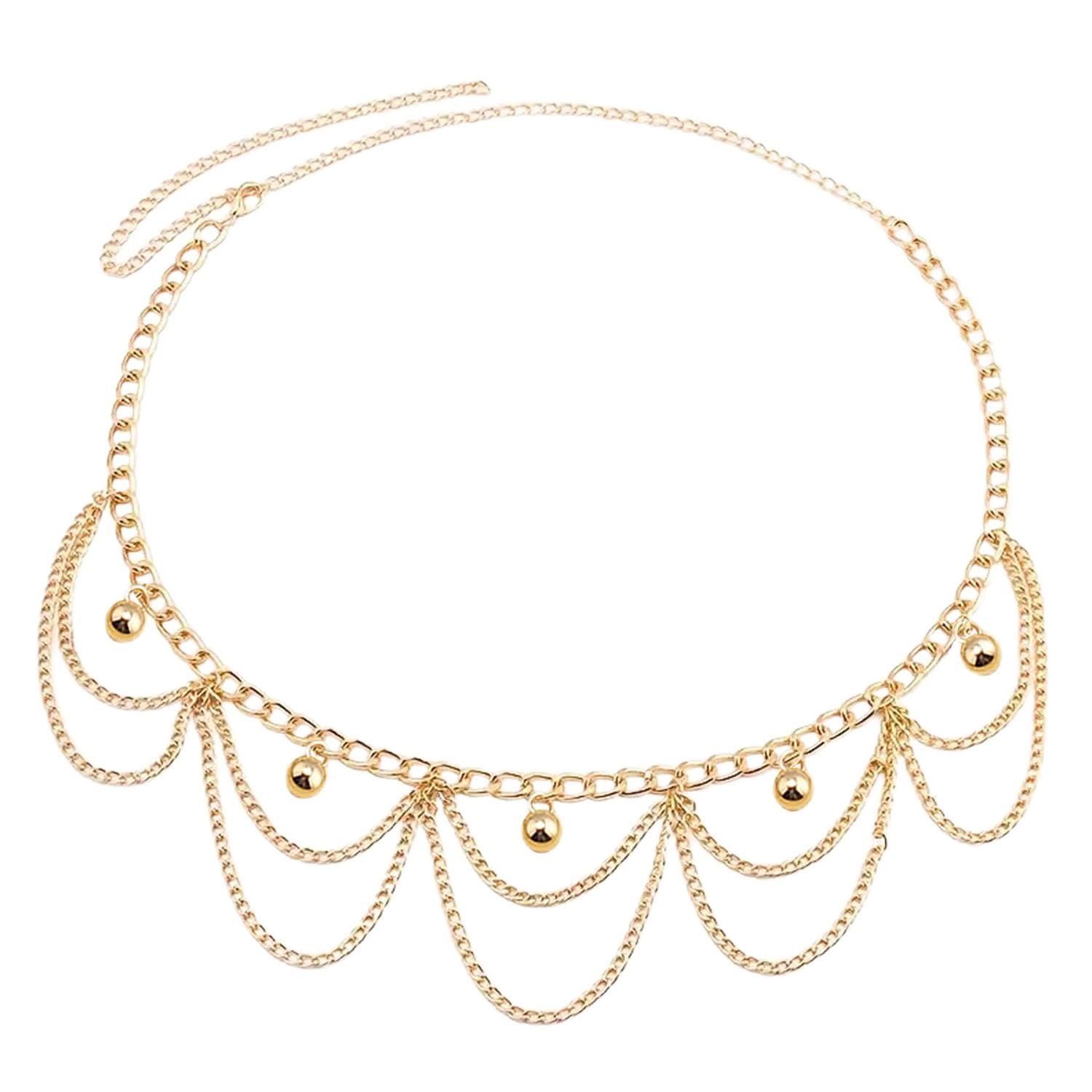 peora Gold Plated Body Chain Kamarbandh Belly Waist Chain Dress Belt Chain Summer Beach Jewellery for Women-picture-30