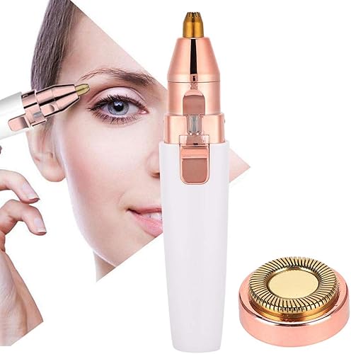 Qinlorgo Recortadora de cejas, recortadora de cejas eléctrica lavable de ABS blanco, 2 en 1, afeitado de cabello multifunción y recortadora de