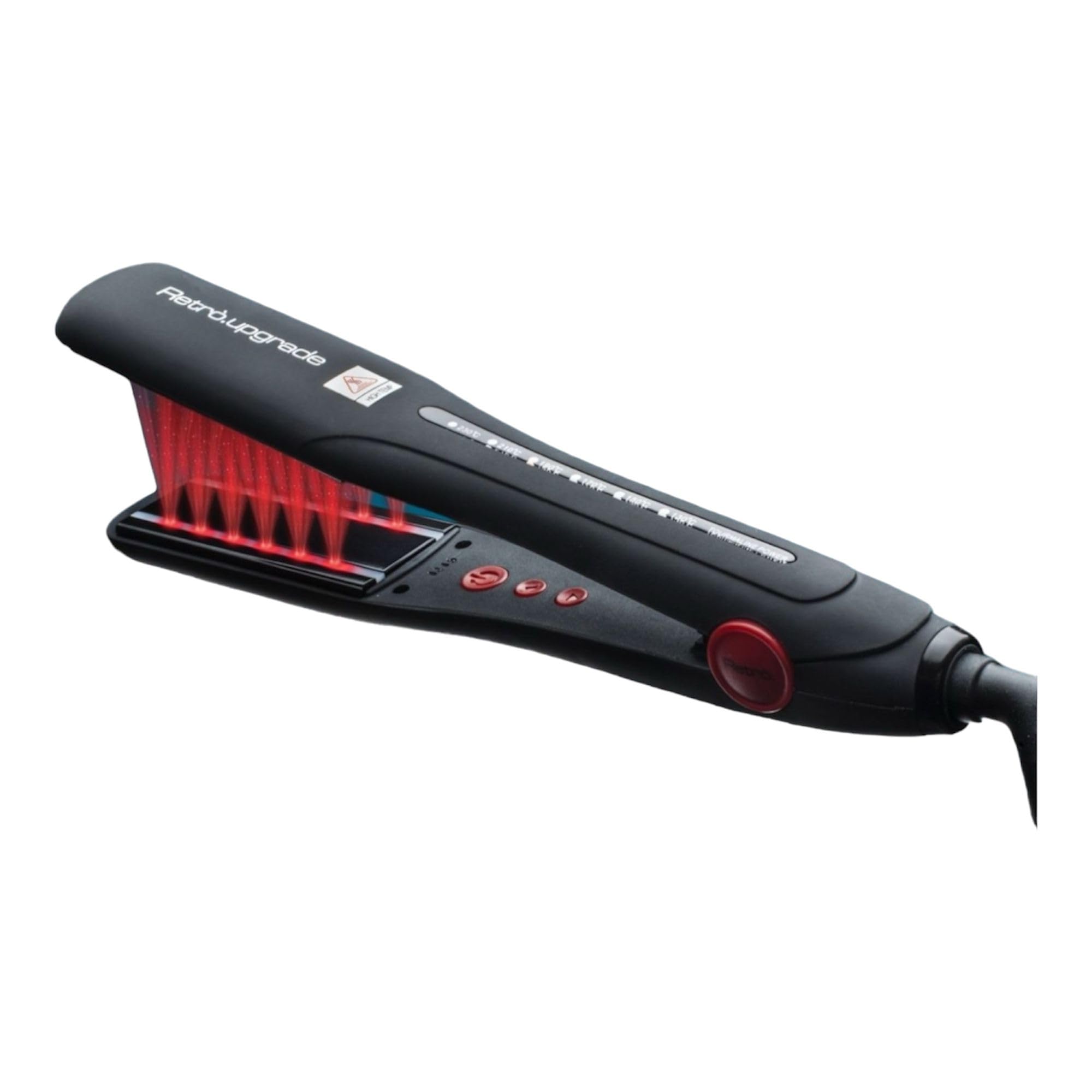 Plancha de pelo profesional Doble Infrarrojo 142CinfraKER, color negro - Placas de Cerámica Turmalina IÓNICA - Made Italy