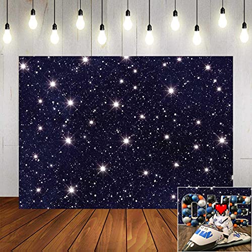 Night Sky Star Backdrops Universe Space Theme Starry Photography Backdrop Galaxy Stars Children Boy 1st Birthday Party Photo