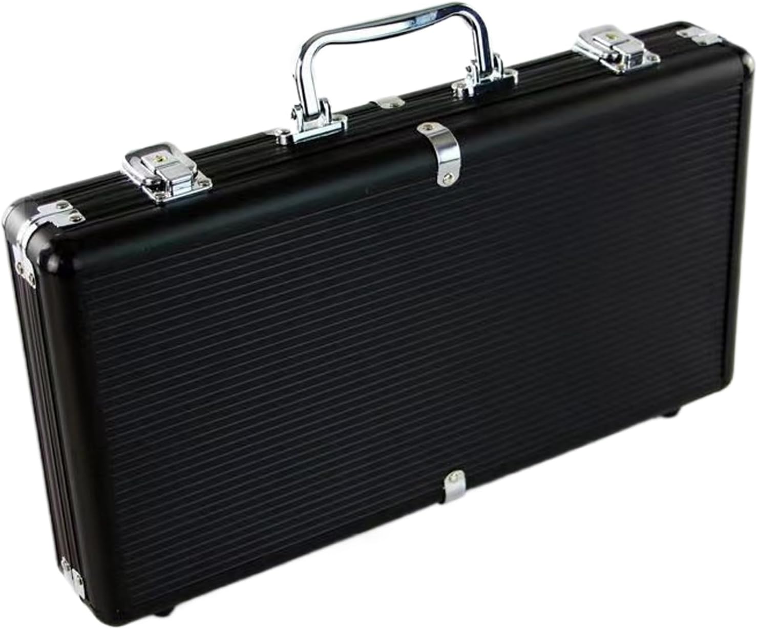 The Aluminum Alloy Chip Box Can Hold 300 Chips, With Spacious Capacity Design, 39x21x6cm, Poker Chip Storage Case, Aluminum Poker Case, Matte Black Finish, For Lovers, Family, Friends, Game Night,