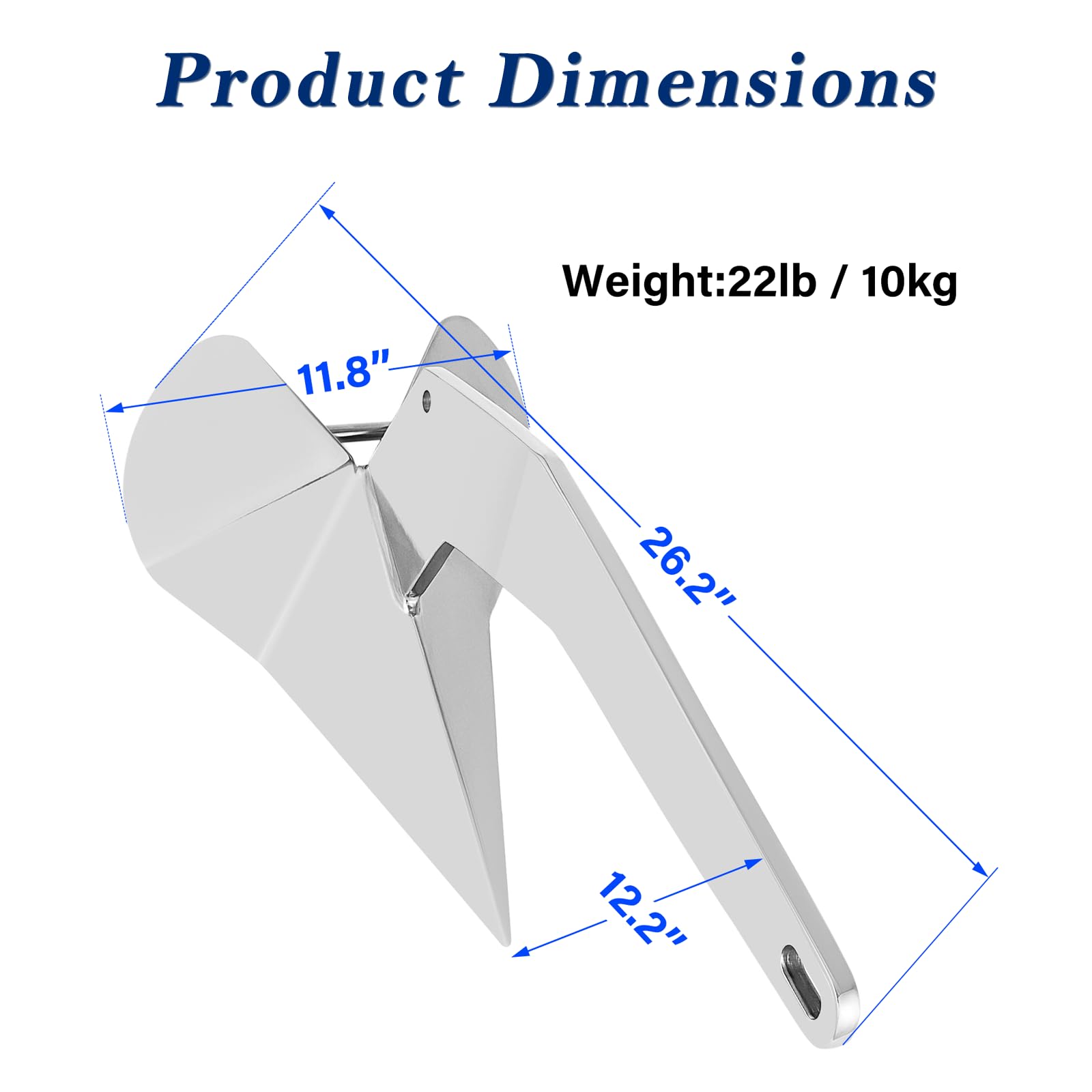 YANYUCB Delta-Anker, Bootsanker aus 316er Edelstahl (3 kg, 4 kg, 5 kg, 5,9 kg, 7,7 kg, 10 kg, 15 kg)