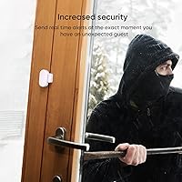 Vista 2 de TREATLIFE Zigbee - Sensor de alarma de puerta inteligente, sensor de contacto para ventana/puerta para seguridad del hogar, automatización