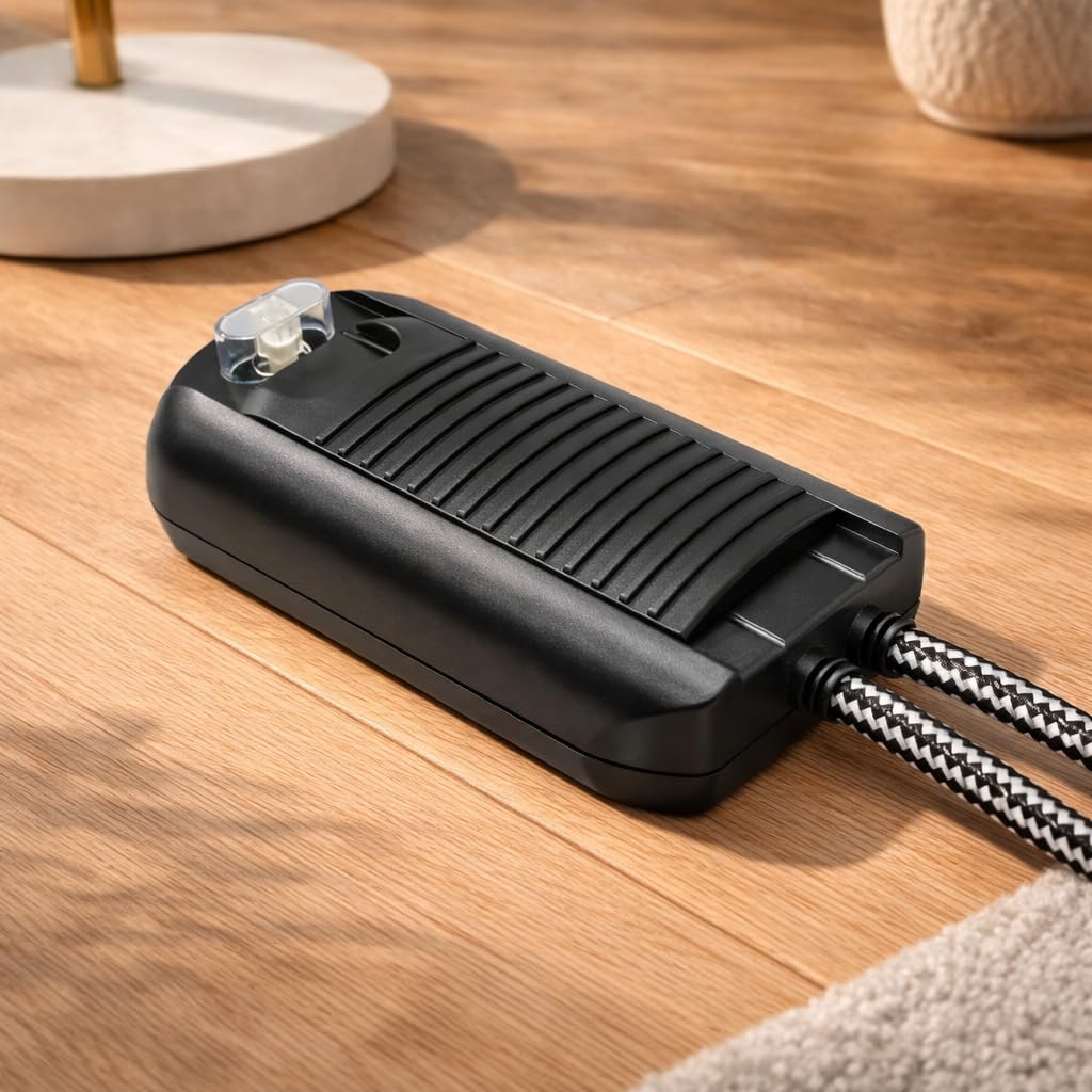 Dimmer für Stehlampen 12V mit Trafo 35–150W Fuß Schnurdimmer schwarz Trafodimmer Schnurdimmer