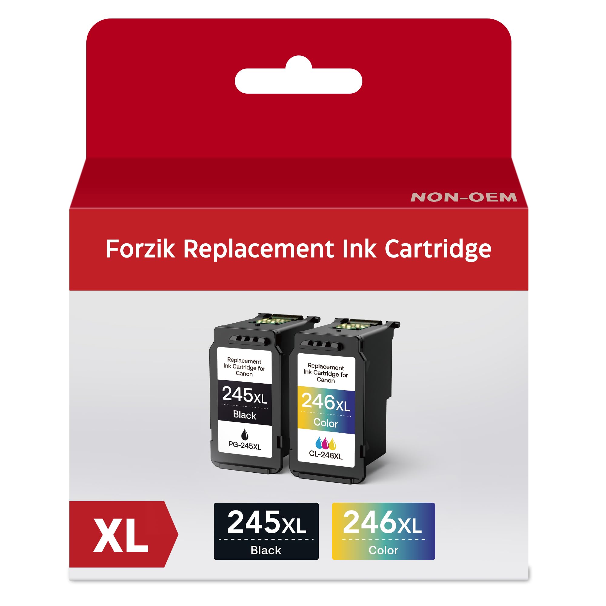 Forzik 245XL Ink Cartridge Compatible with Canon 245 XL 246XL for PIXMA MG2420 MG2520 MG2522 MG2525 MG2920 MG2922 MG2924 Printer (Black and Tri-Color 2 Pack)