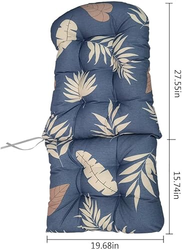 Miniatura 9 de Cojín para silla mecedora, cojines de respaldo alto para patio de 44 x 19 pulgadas, impermeables, para interiores y exteriores, cojines para sillas