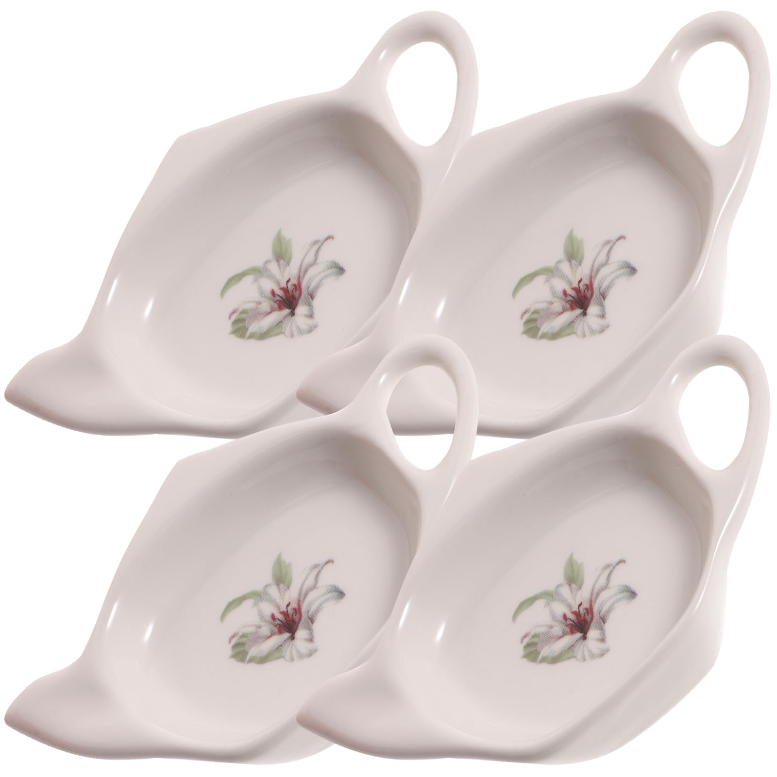 STOBAZA Porte-Sachet De Thé Réutilisable en Céramique 11.7X7.5X3.6 Cm Forme De Théière Plateau De Trempette pour Cuisine Bureau Salon Organisateur De Sachets