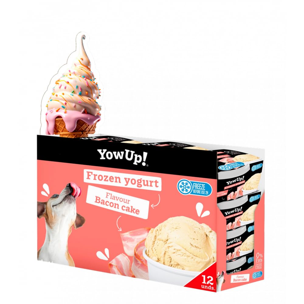 YowUp! Helado para Perros, Sabor Tocino- Bacon 12 Unidades. Snack Natural y Saludables para Perros | Sin Lactosa, Chuche perro natural, Golosinas perro. Perro Cachorro, Perro adulto.