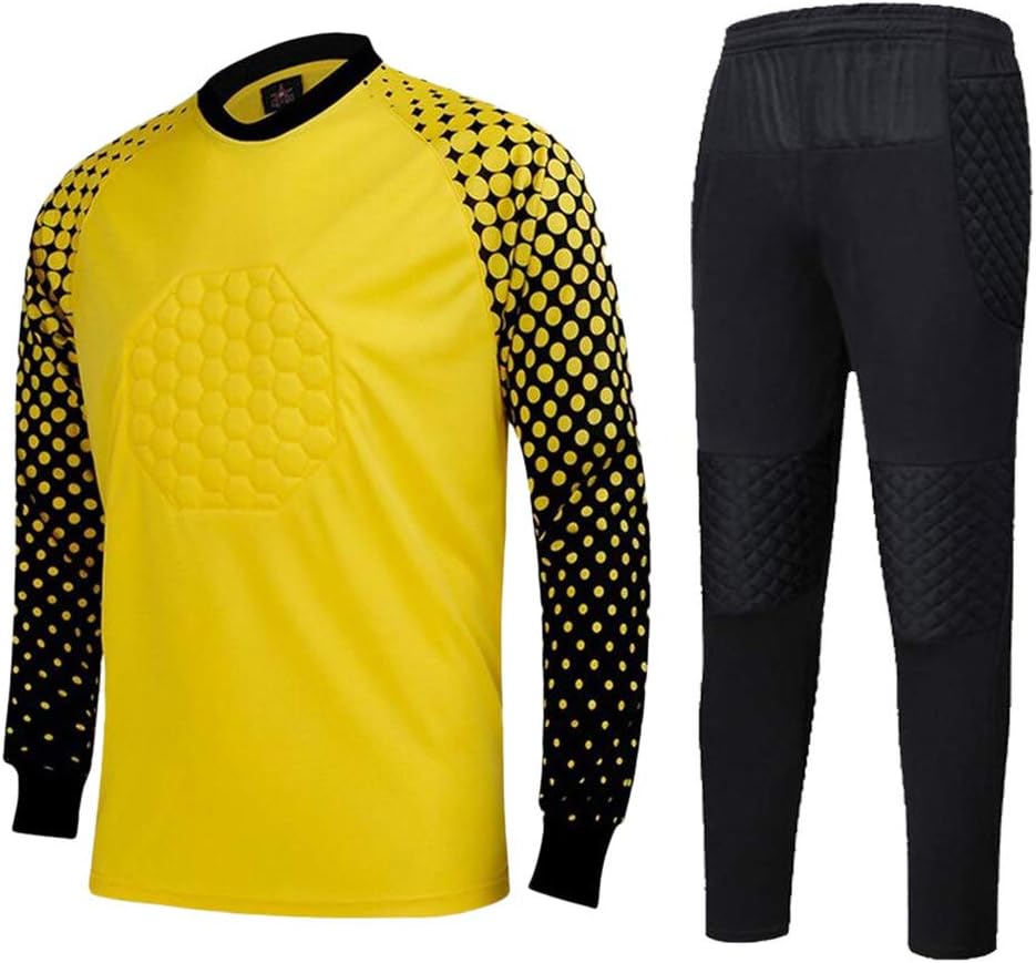 CATERTO Men's Football Goalkeeper Foam Padded Jersey Shirt & Pants/Shorts