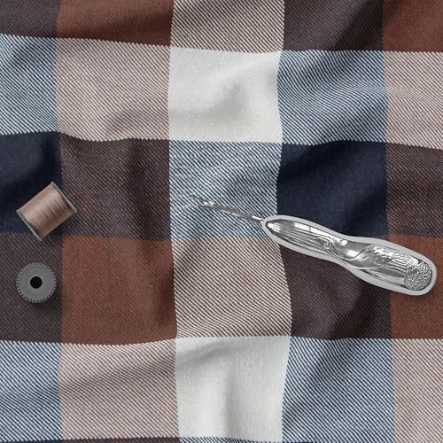 Image of BIGREAMS Premium 100% Cotton Checkered Unstitched Shirt Fabric For Men's - 0% Color Fade, Summer Shirt Piece, Breathable Fabric, 150 CM WIDE