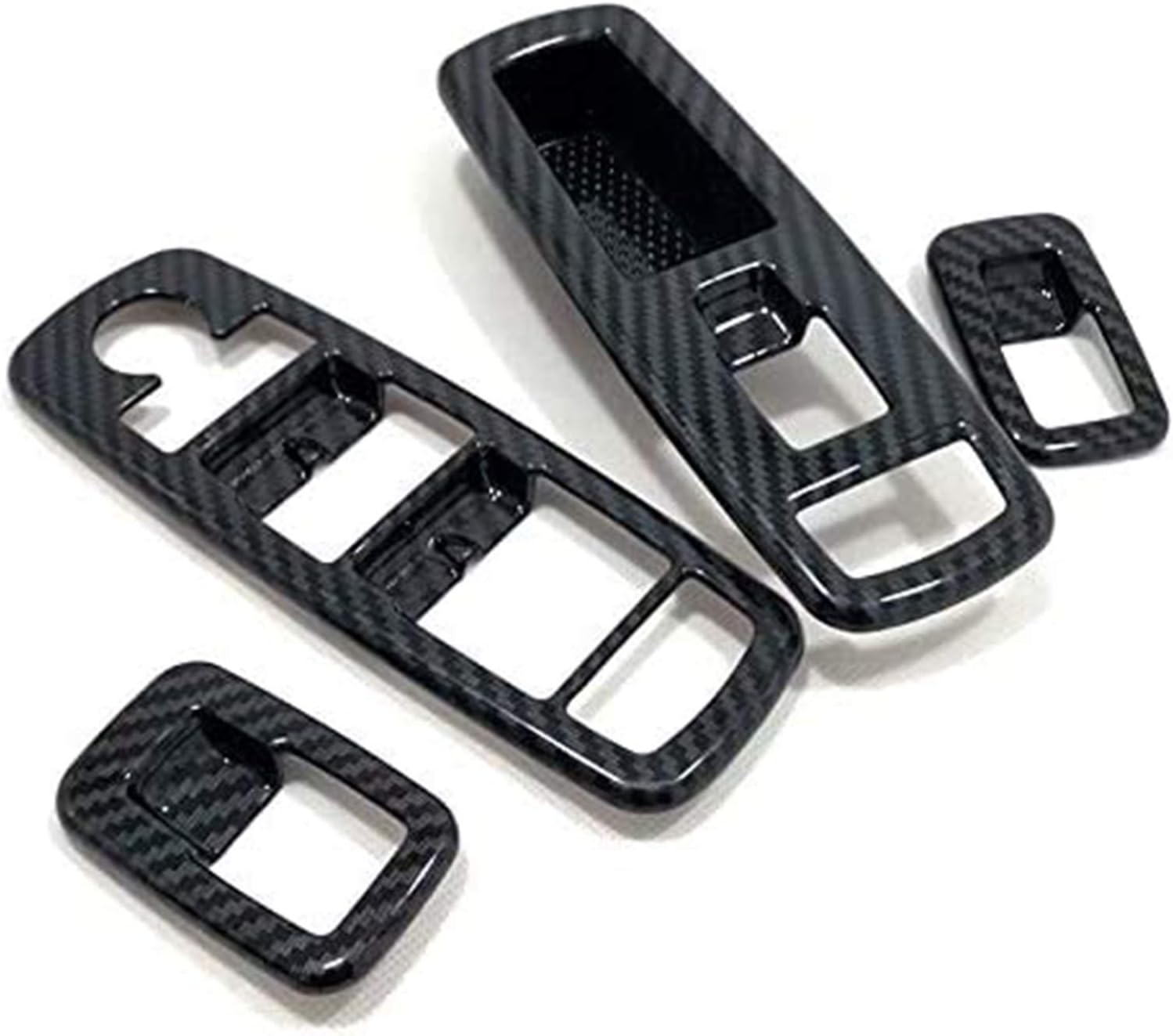 ITrims for Jeep Grand Cherokee 2011-2018 Car Accessories Door Window Lift Switch Buttons Cover Trim 4PCS ABS Carbon Fiber (Left Handle Drive)