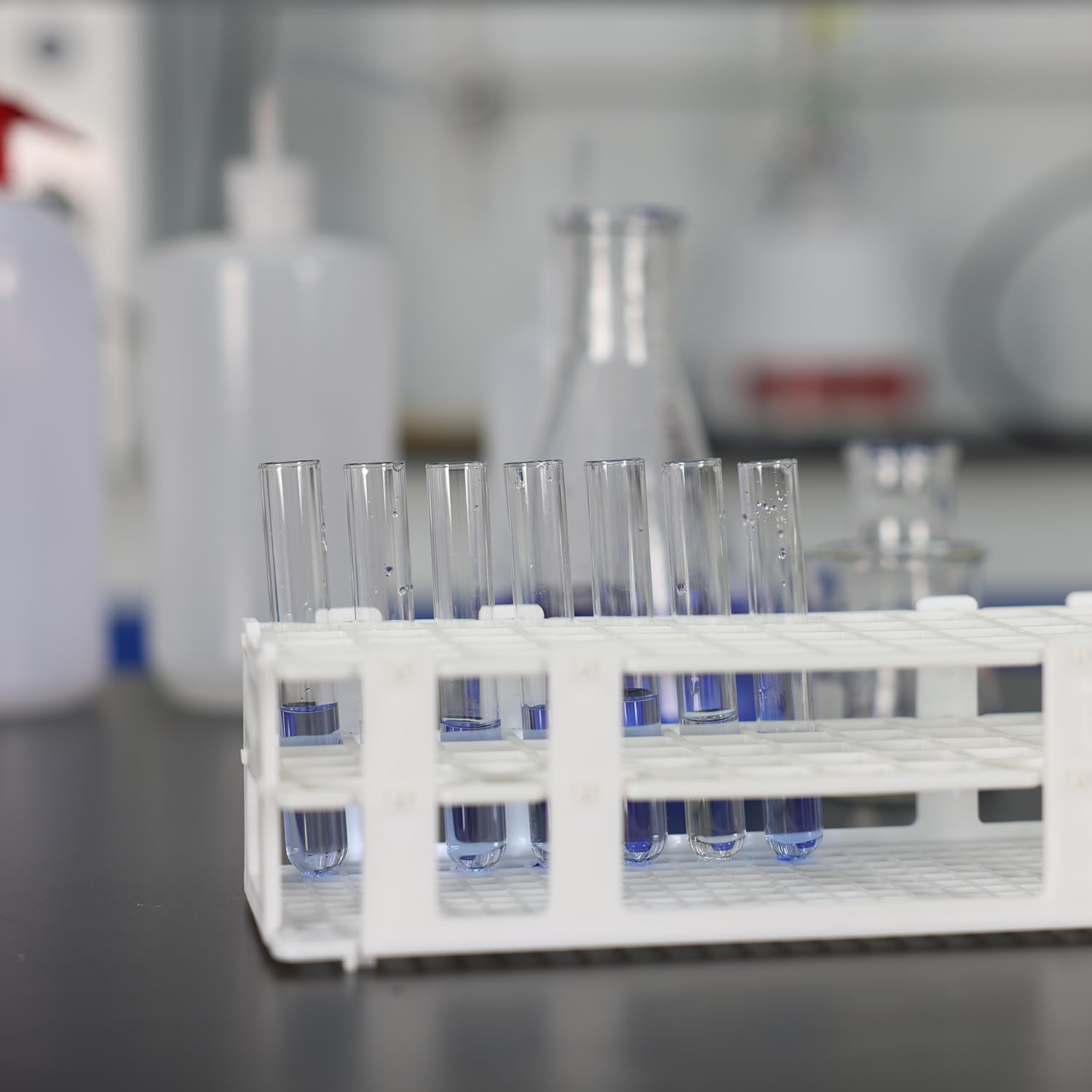 Stonylab Portaprovette 25 mm 24 Posti Supporto in Plastica Bianca Amovibile 3 Livelli da Laboratorio