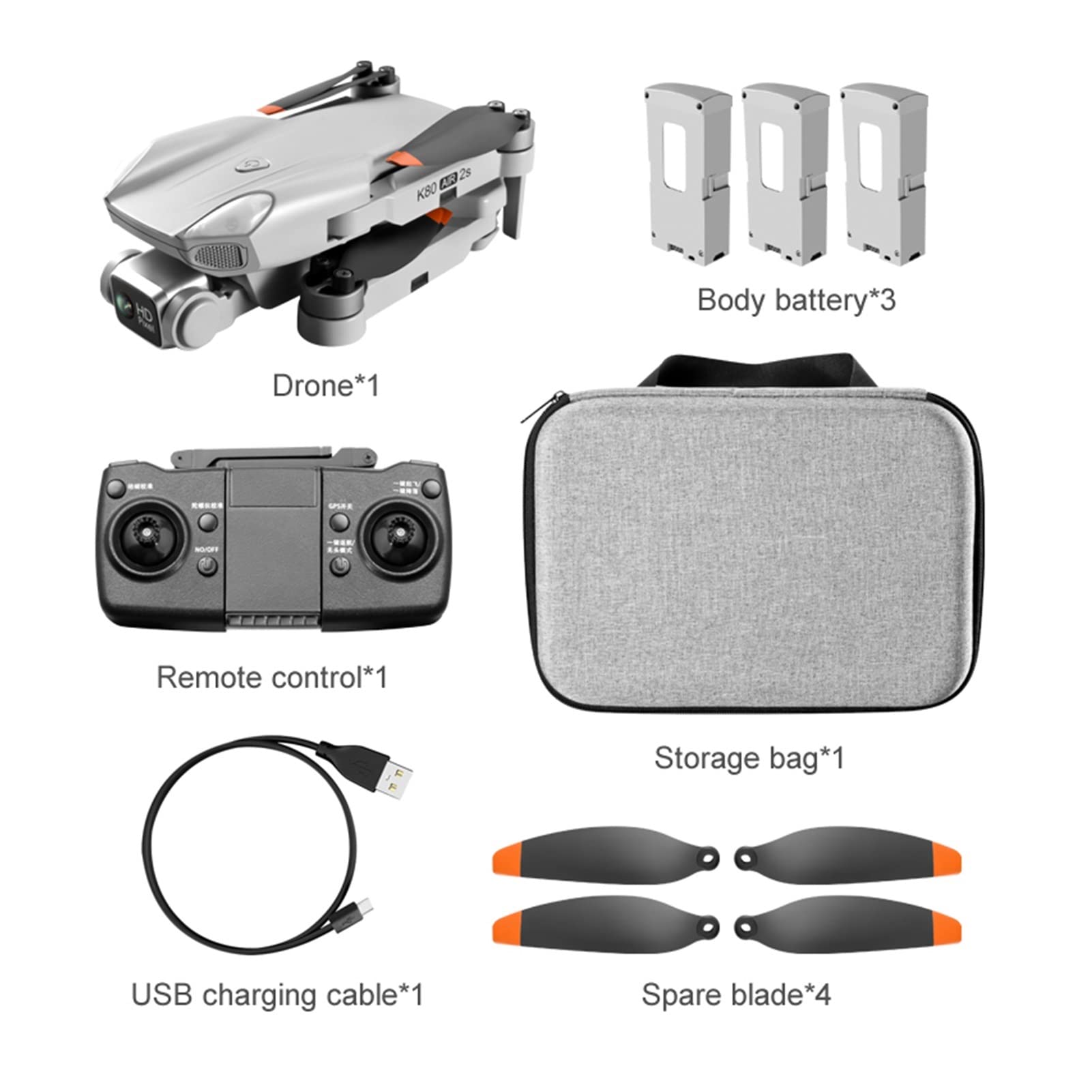 K80 Air 2s 4K Drone Profesjonalna kamera HD EIS Anti-shake 28 minut Bezszczotkowy silnik Składany quadkopter Prezenty Zabawki (Kolor: Torba Air2s 4K EIS 3B)