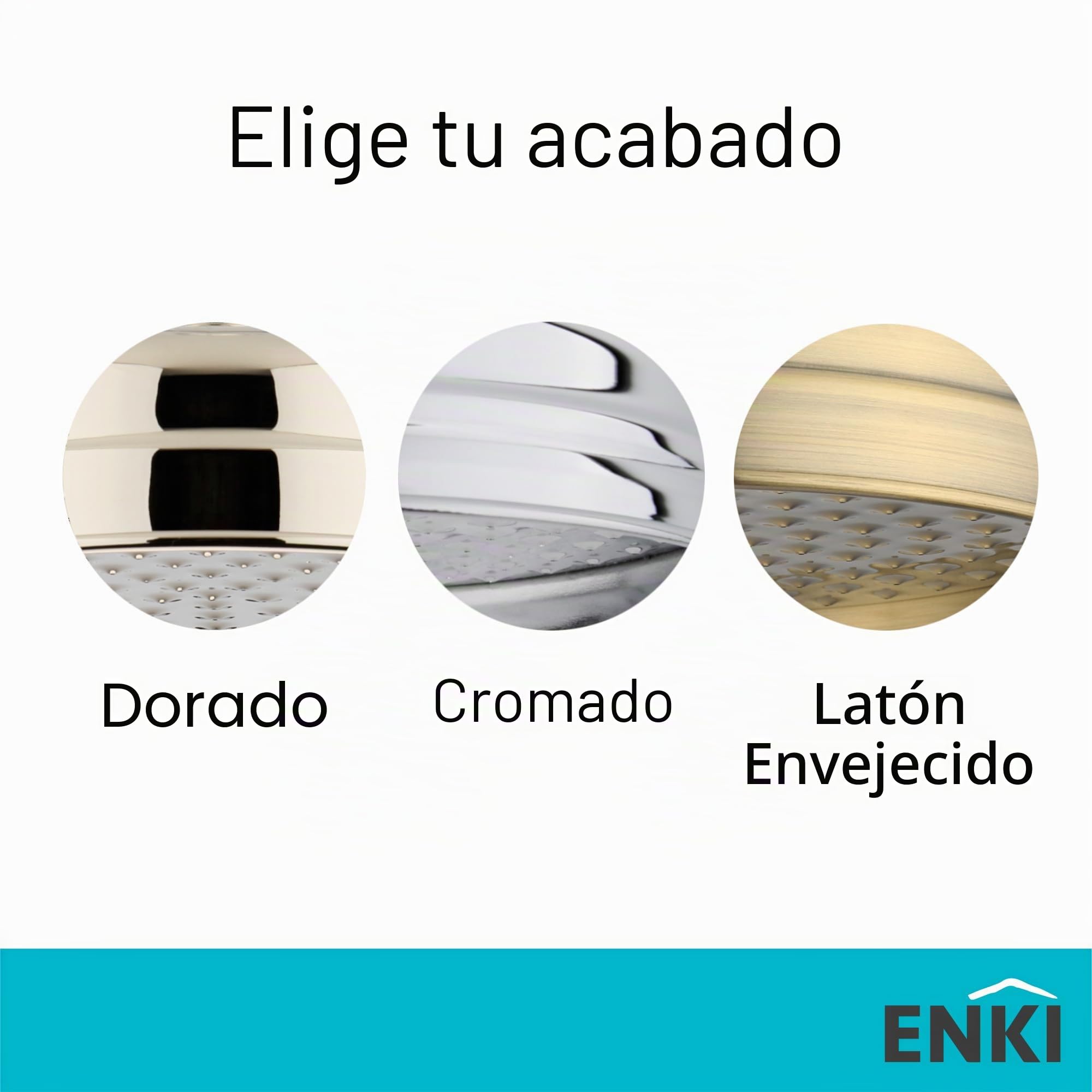 ENKI, R01, alcachofa de ducha mezcladora termost�tica lat�n cromado grande