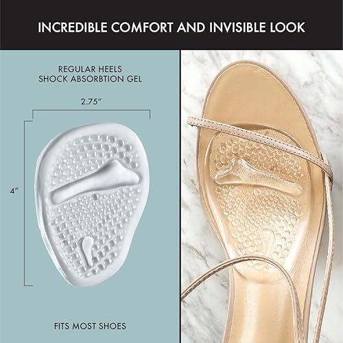 Miniatura 7 de Foot Friend  Paquete de mezcla de tanga y tacones  2 pares de cojines de bola de pie  Tacones extra cómodos  Transparente, Claro