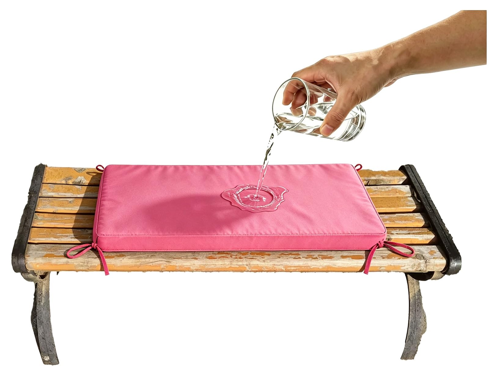 ILiemao Outdoor Swing Seat Cushions Waterproof 80% 5cm/1.9" Thick Outdoor Bench Cushion, Settee Couch Pads with Zipper Washable, Patio Swing Seat Cushion with Ties(Dark Pink,80x35 cm 31x14 in)
