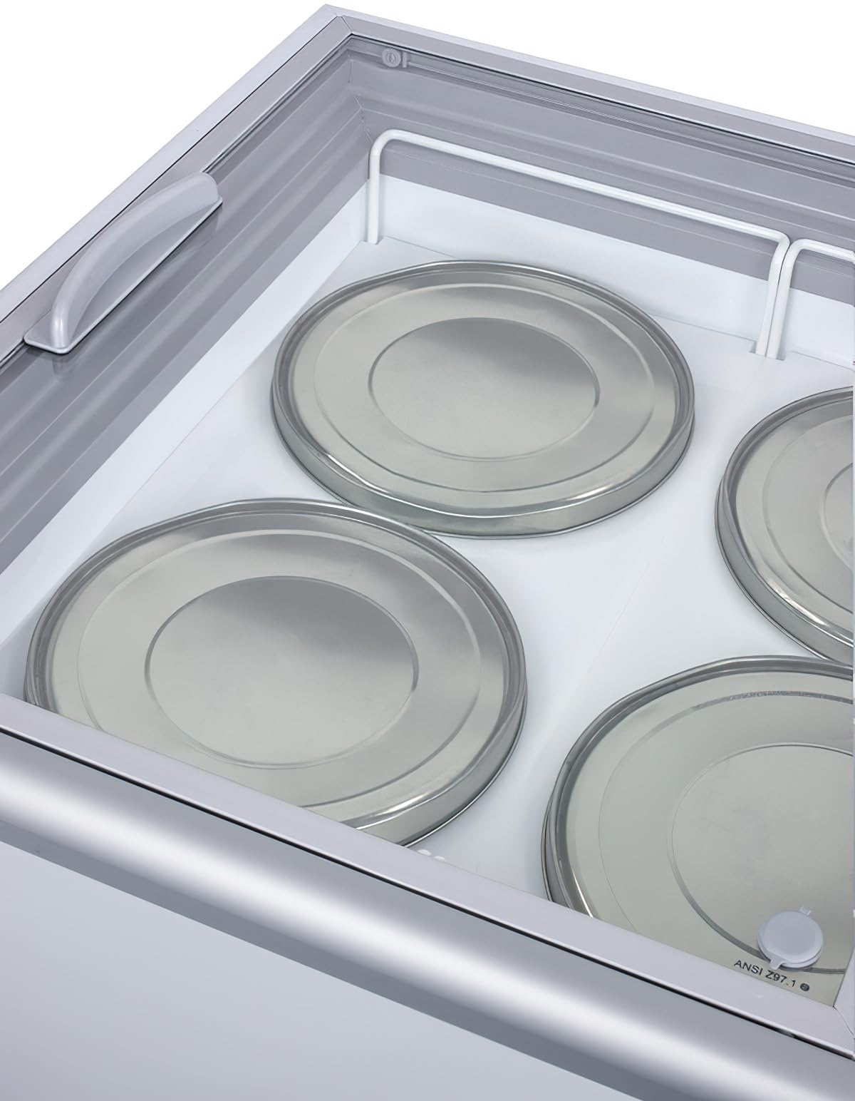 Summit Appliance NOVA35GDC 11.7 Cu.Ft. Dipping Cabinet (Unassembled); Manual Defrost; Commercially Approved; Mounted on Casters; Aluminum Work Surface; Glass Sneezeguard Included; Digital Thermostat