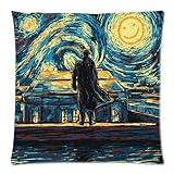 Van Gogh Painting Sherlock Holmes Starry Custom Pillowcase Pillow Sham Throw Pillow Cushion Case Cover Two Sides Printed 18x18 Inches