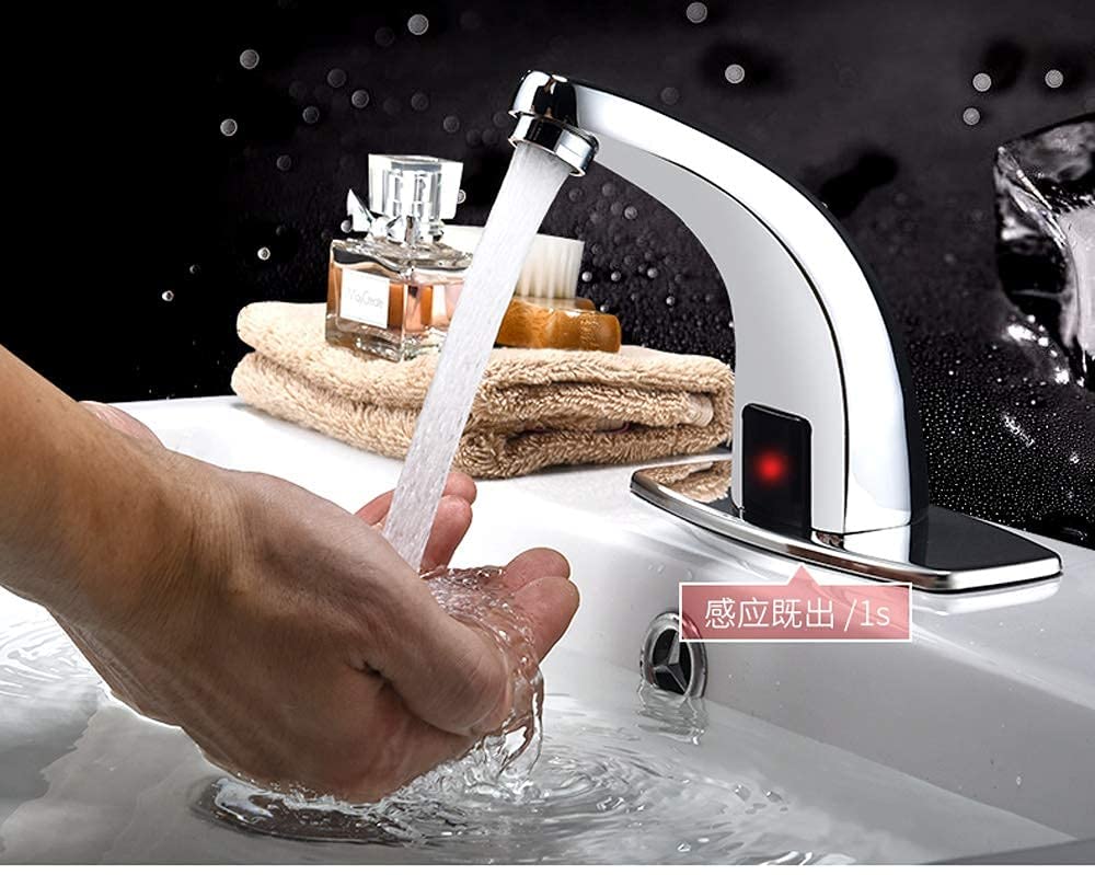 Rubinetti, rubinetto sensore, sensore automatico a infrarossi Rubinetto per acqua fredda e calda Rubinetto per lavello senza contatto intelligente in lega di zinco con scatola di controllo per cucina