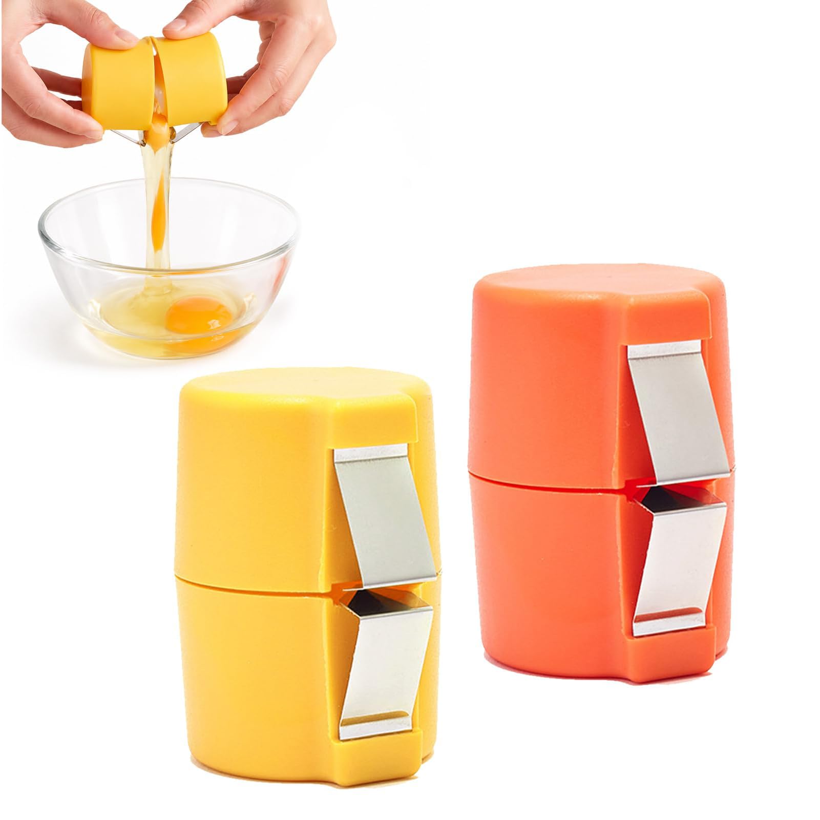 Egg Cracker Tool,2PC Egg Cracker Topper,Easy Shell Eggs Opener, Eg-g Peeler for Hard Boiled Eggs &Raw Eggs,Egg-Shells Opener Separator for Effortless Egg-Cutting,No Mess Shell Piece for Baking Cooking