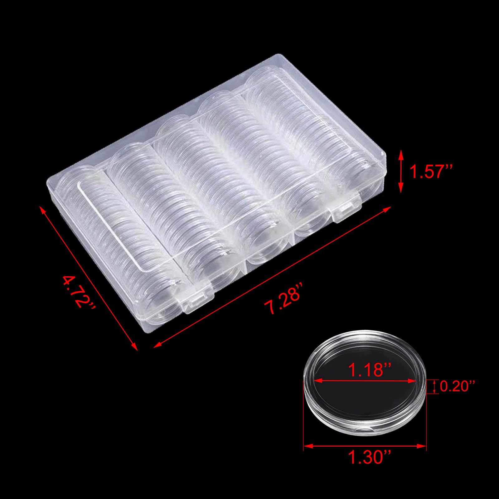 200 cápsulas de monedas de 30 mm para coleccionistas con junta de espuma y caja organizadora de almacenamiento de plástico, 5 tamaños (17/20/25/27/30 mm) para suministros de colección de monedas