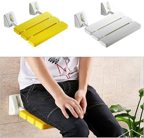 Miniatura 9 de Asiento de ducha plegable montado en la pared, asiento de ducha ABS duradero antideslizante para ducha interior, silla de taburete de baño, ahorra