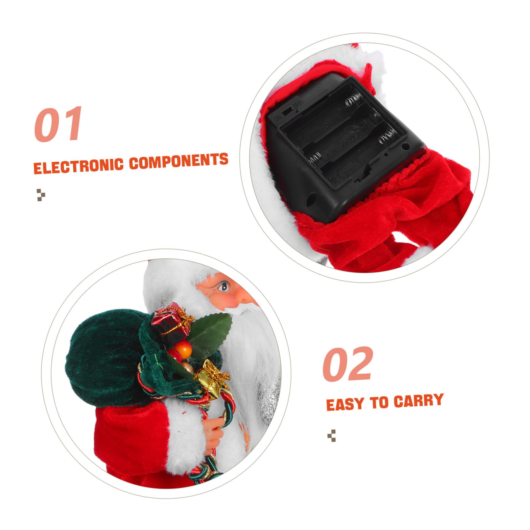 SUPVOX Muñeco Eléctrico de Papá Noel con Música Juguete Navideño Móvil y Decoración Festiva para Regalo Original para Fiestas y Navideño Hogar