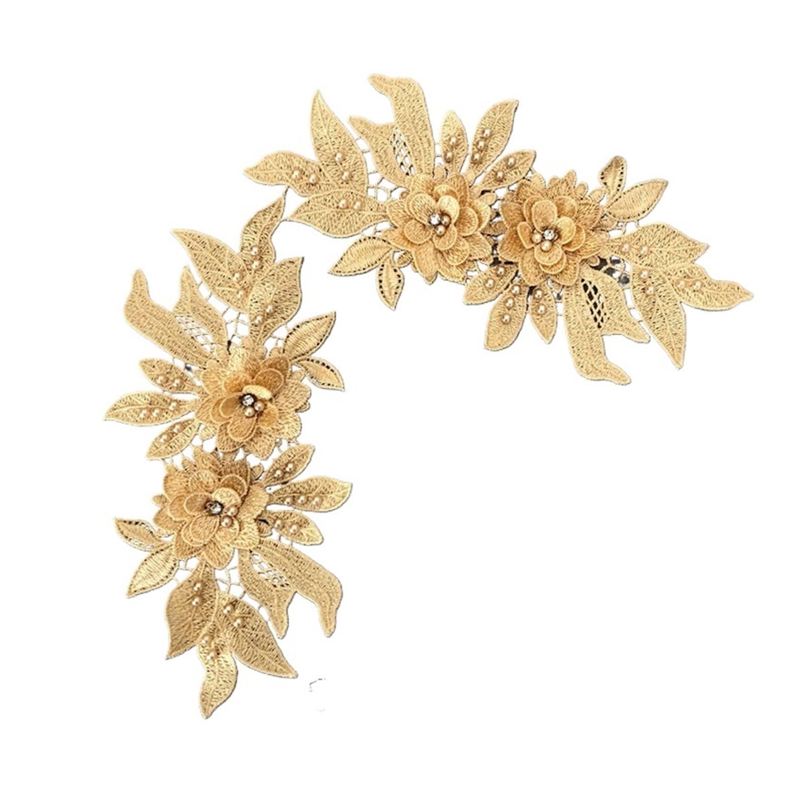 Appliques de dentelle 3D brodées pour embellir vos créations de mariage fait main