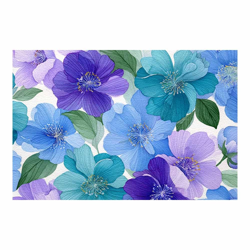 Xeniou Multicolor Flower Wall Art Canvas Teals Floral Print Canvas Wall Art, For Bedroom Bathroom Living Room Home Wall Decor(Multicolor)-60X90cm Unframed
