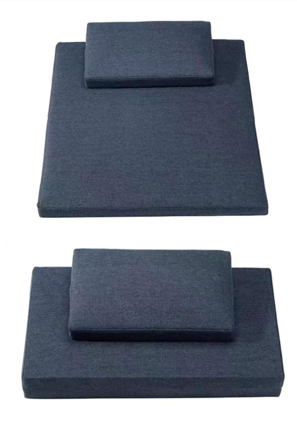Grand Coussin De Méditation, Tapis De Méditation Carré Fabriqué à La Main, Coussin De Sol Pliable Portable, Coussins De Yoga En Fibre De Chanvre Naturel Pour(Size:80x80cm(31x31inch),Color:navy blue-1)