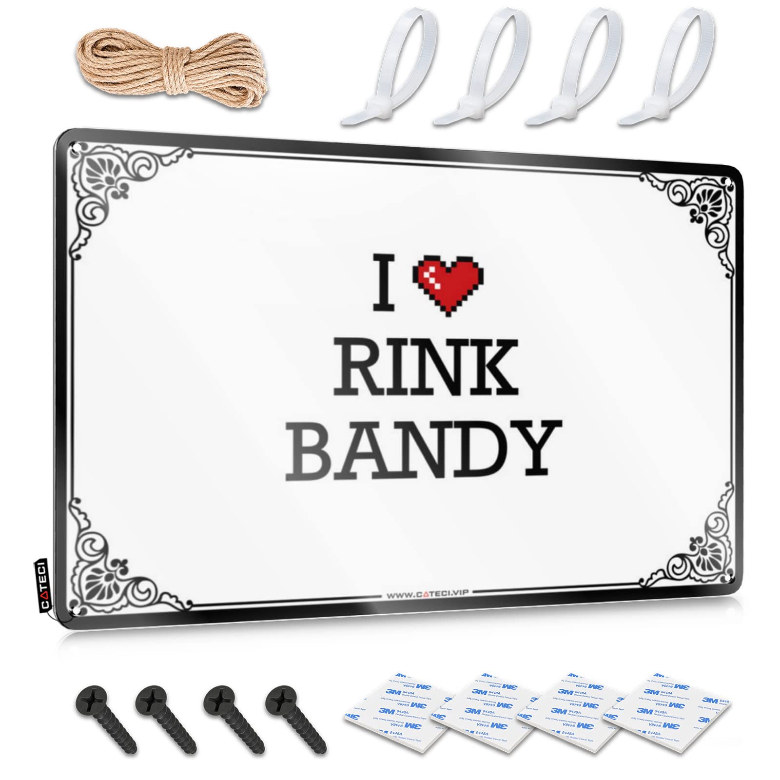 Vintage Wall Decor Handcrafted Tiki Decorations Essentials I Love Rink Bandy - Vintage Wall Decor For Cafe(30X40CM)