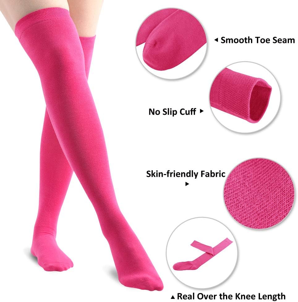 Women's Over Knee High Socks, Tube Dresses Fashion Cotton Thigh High Socks Stockings Cosplay Socks - Image 5