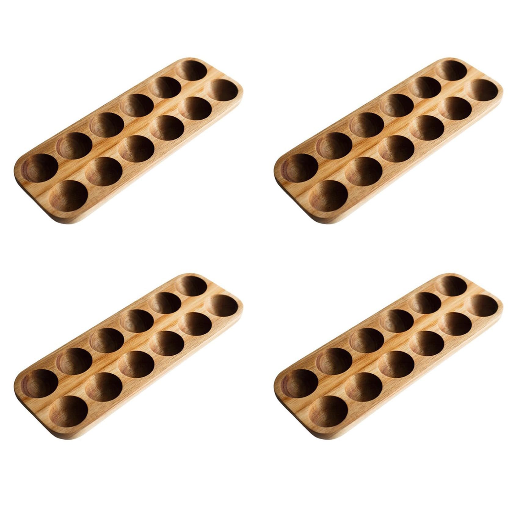 Boîte de rangement d'oeufs 12 trous support en bois double rangée accessoire cuisine