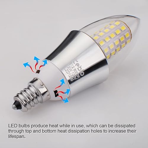 Miniatura 6 de tebio Bombilla LED de maíz equivalente a 100 W, 1200 lúmenes, 3000 K, blanco cálido, 12 W, base E12 Edison, bombillas LED para velas LED para el