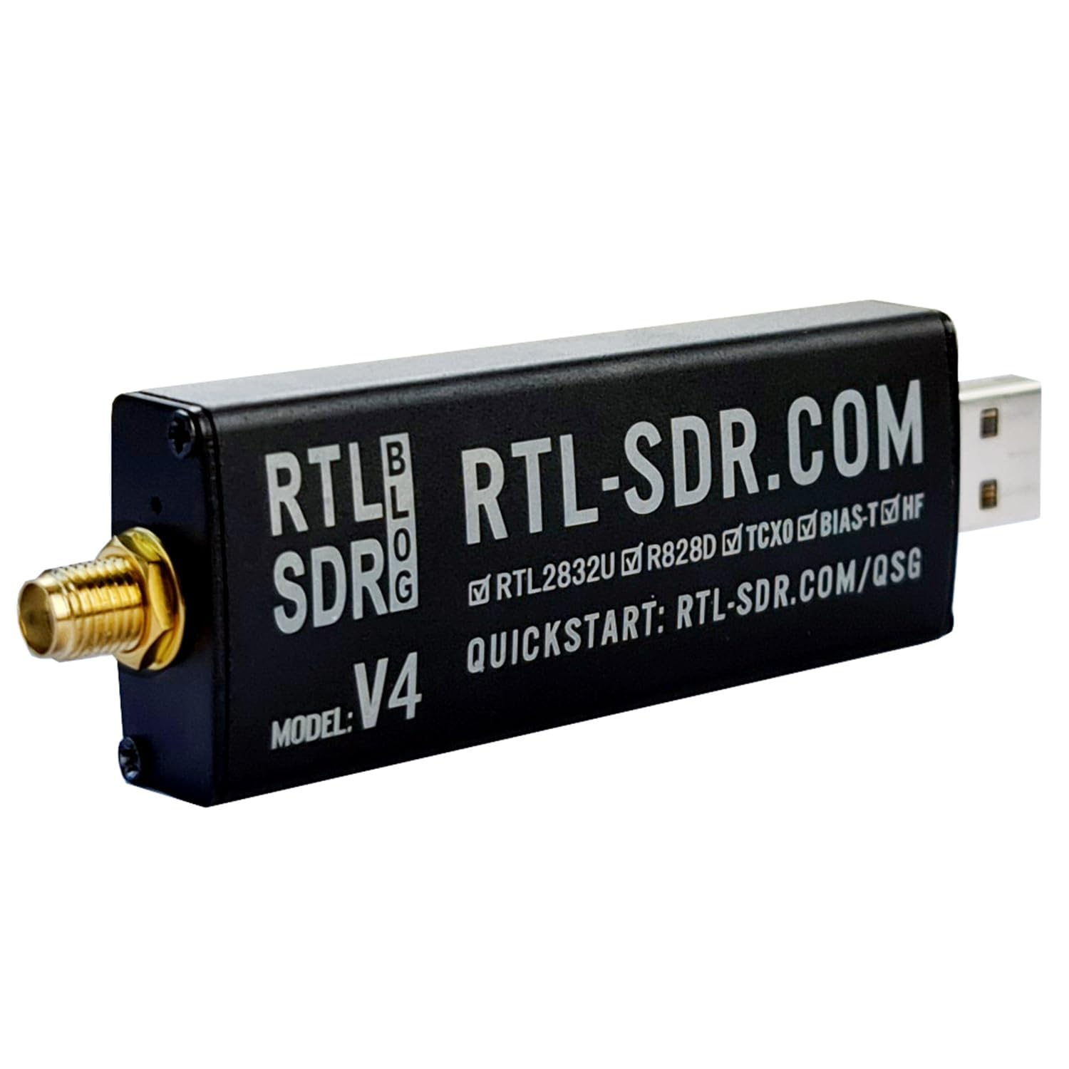 RTL-SDR Blog V4 R828D RTL2832U 1PPM TCXO SMA Software Defined Radio (Dongle only)-image-1