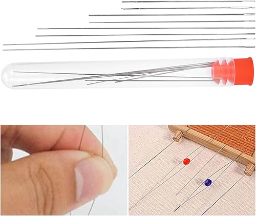Miniatura 6 de 8 agujas de cuentas, collar de apertura media, roscado de herrero, agujas de semillas finas para rebordear, herramientas de bordado de costura, 8 uds