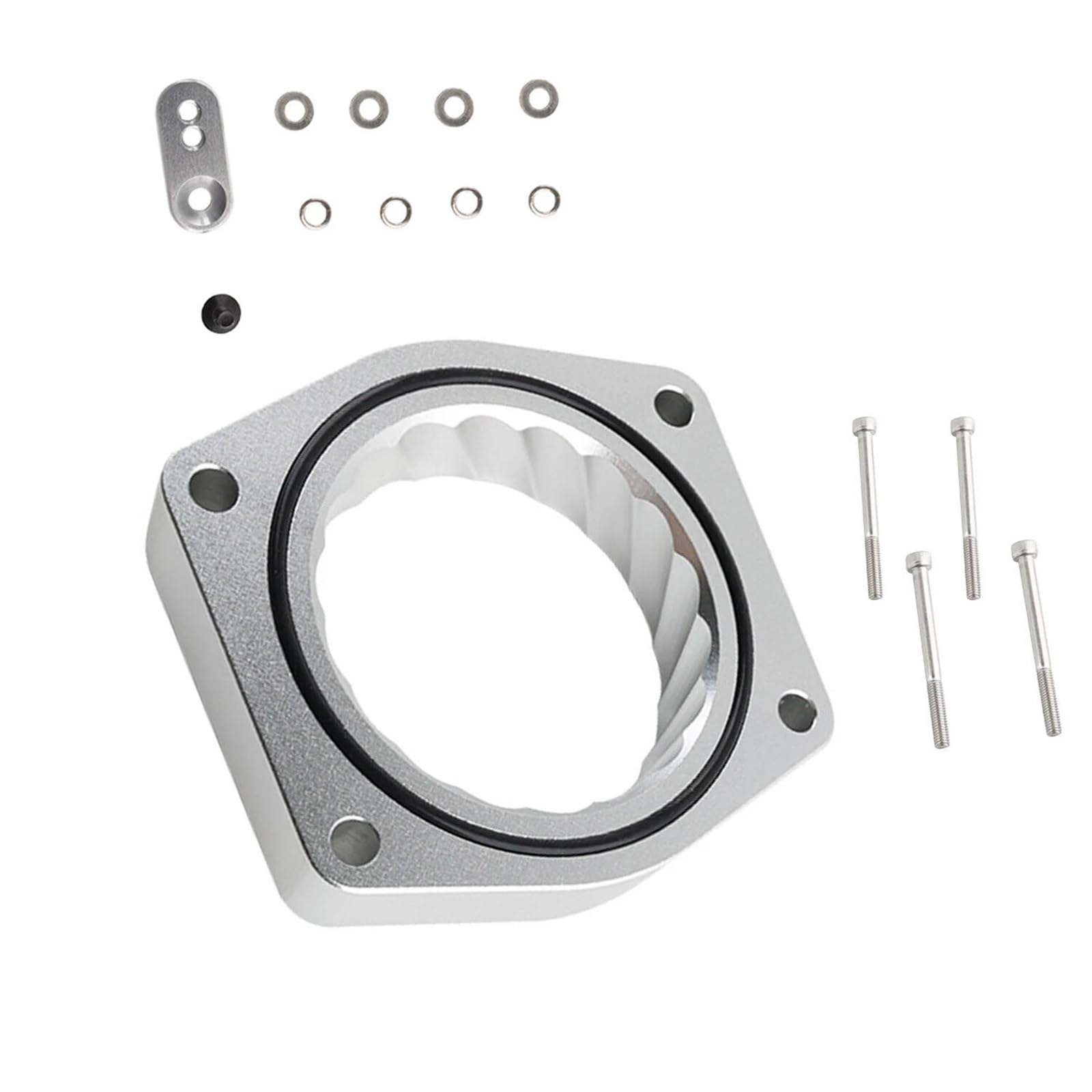 Przepustnica do samochodu Przepustnica kontroli po Zestaw dystansów przepustnicy pasujący do silników V8: Chevy Silverado 1500, GMC Sierra 1500, 2007-2013, 4,8 l, 5,3 l, 6,0 l, 6,2 l(Black)