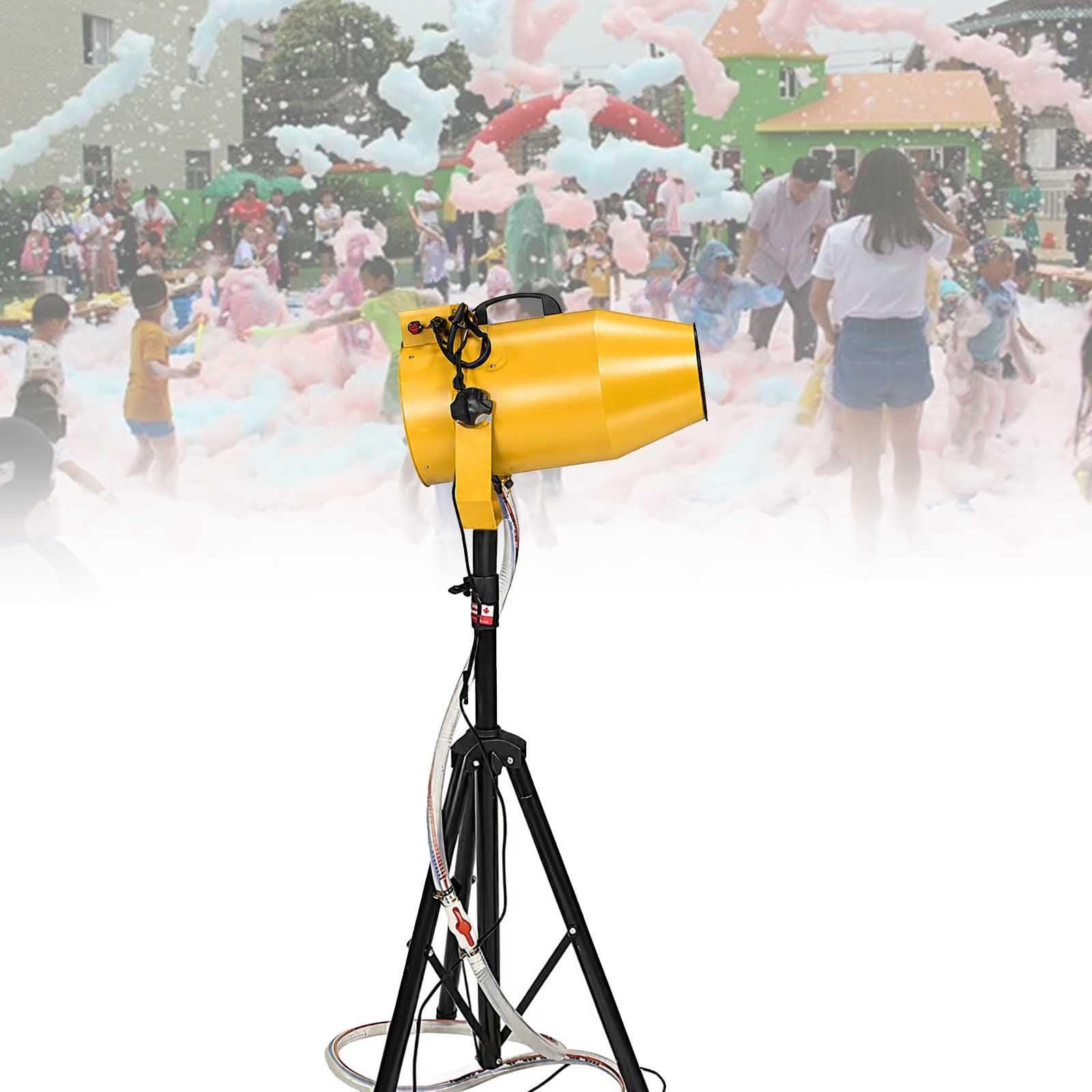 1000w Foam Machine For Parties, Professional Foam Party Machine With Tripod Stand & Water Pump, Adjustable Stage Effect Jet Foam Machine For Outdoor Pool, Birthday, Dj, Wedding Events yellow